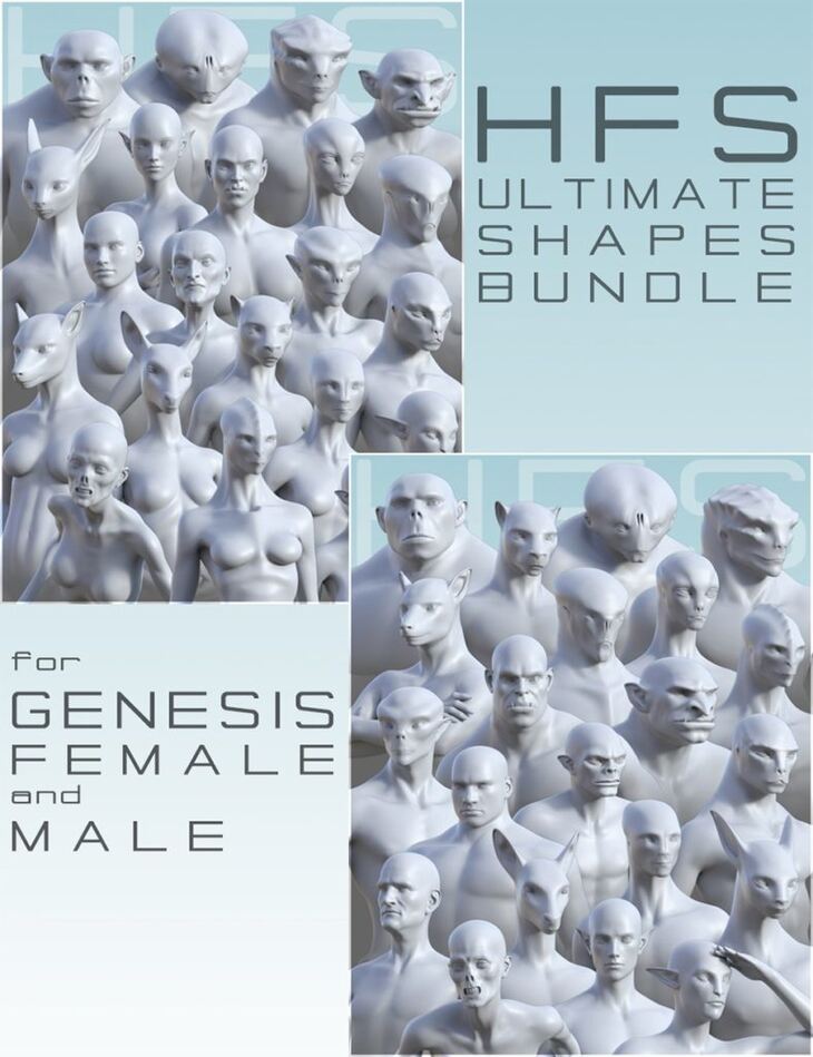 Hfs Ultimate Shapes Bundle For Genesis Female S And Genesis Male S