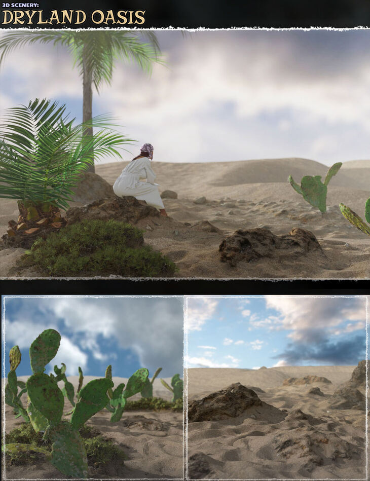 D Scenery Dryland Oasis Render State