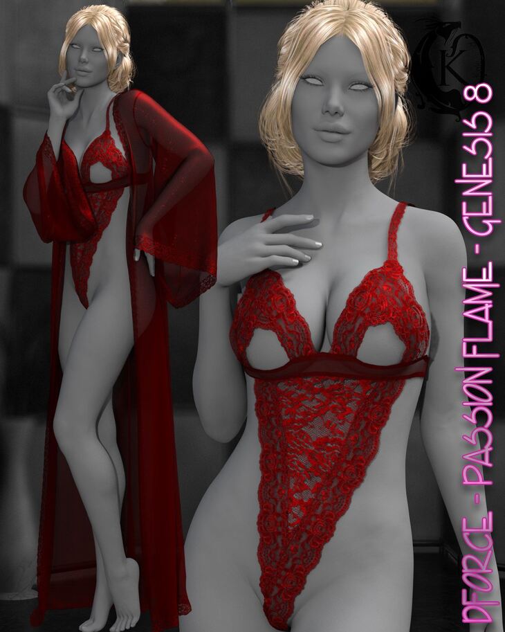 DForce Passion Flame Lingerie G8 Render State