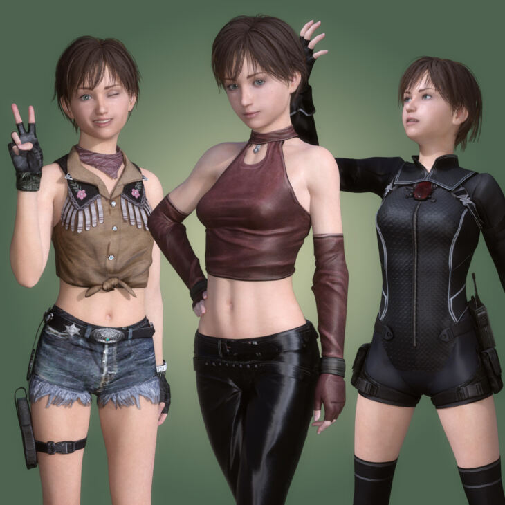 Rebecca Chambers 3 Outfits For G8F Render State