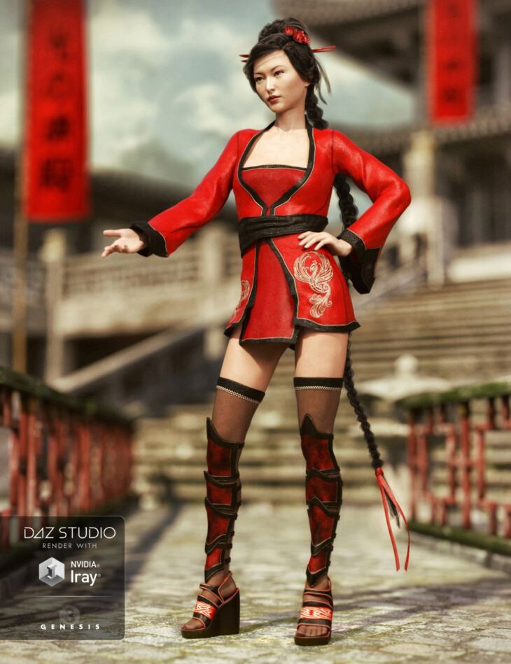 Red Lilies Outfit For Genesis Female S Textures Render State