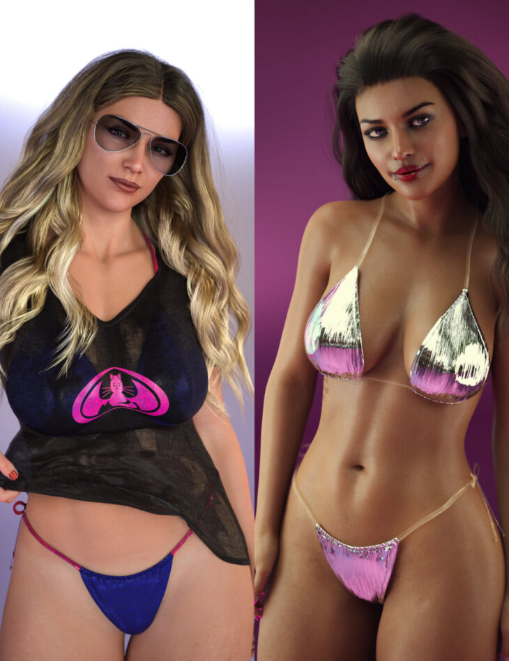 DForce Dynamic Wet Tshirt Bikini For Genesis 8 And 8 1 Females Texture