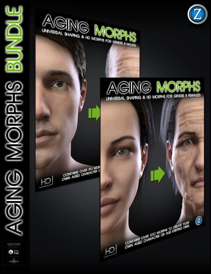 Aging Morphs Bundle for Genesis 8 Female(s) and Male(s) – Render-State