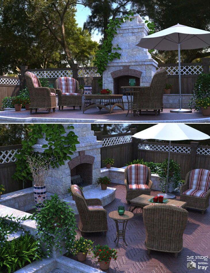 Garden Fireplace for Poser and DS Garden Fireplace for Poser and DS