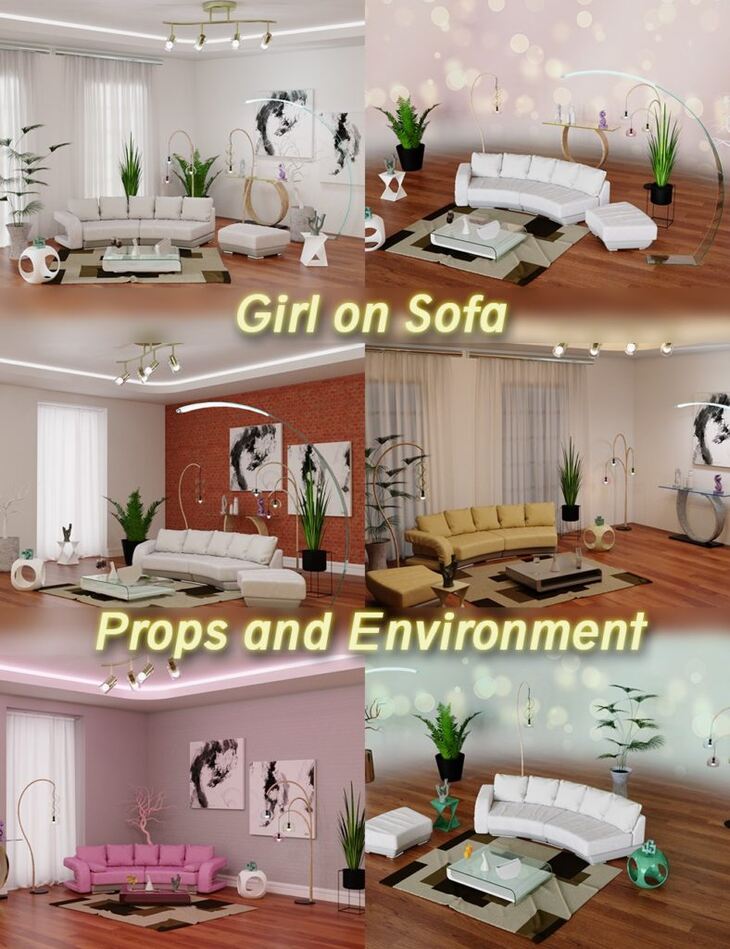 Girl on Sofa Props and Environment Girl on Sofa Props and Environment