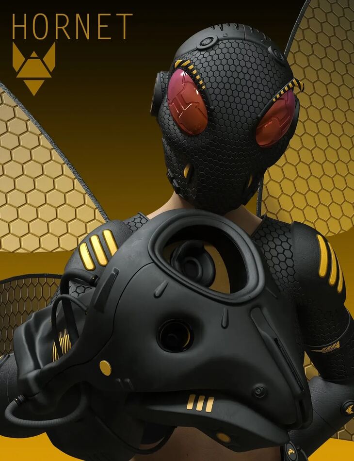 Hornet Outfit for Genesis 8 Female(s) Hornet Outfit for Genesis 8 Female(s)