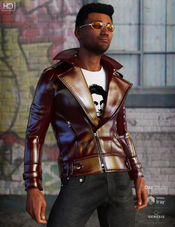 Leather Jacket Outfit for Genesis 8 Male(s) 