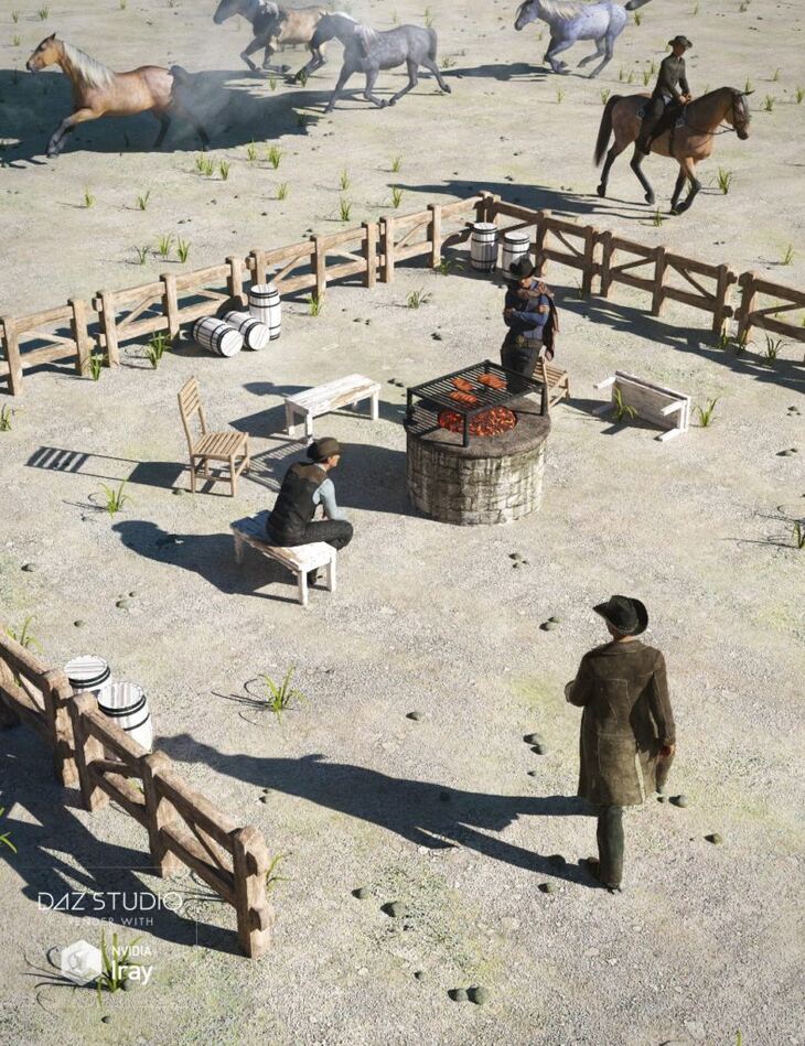 Ranch Campfire Scene Ranch Campfire Scene