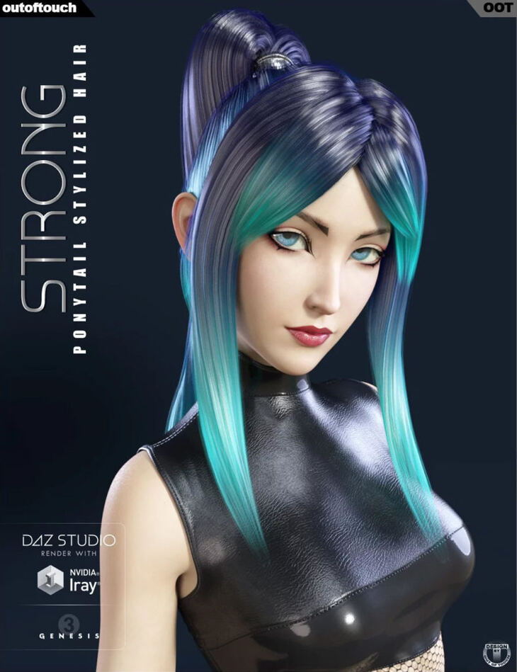Strong Ponytail Stylized Hair for Genesis 3 Female(s) Strong Ponytail Stylized Hair for Genesis 3 Female(s)