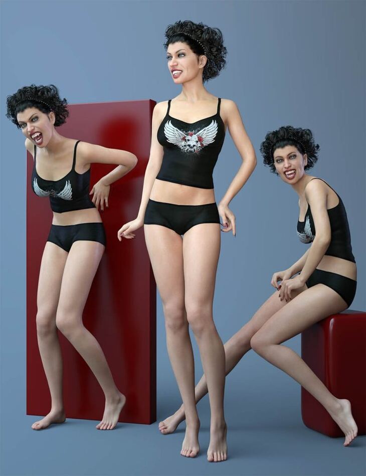 Vampish Poses and Expressions for Tasha 8 and Genesis 8 Female 