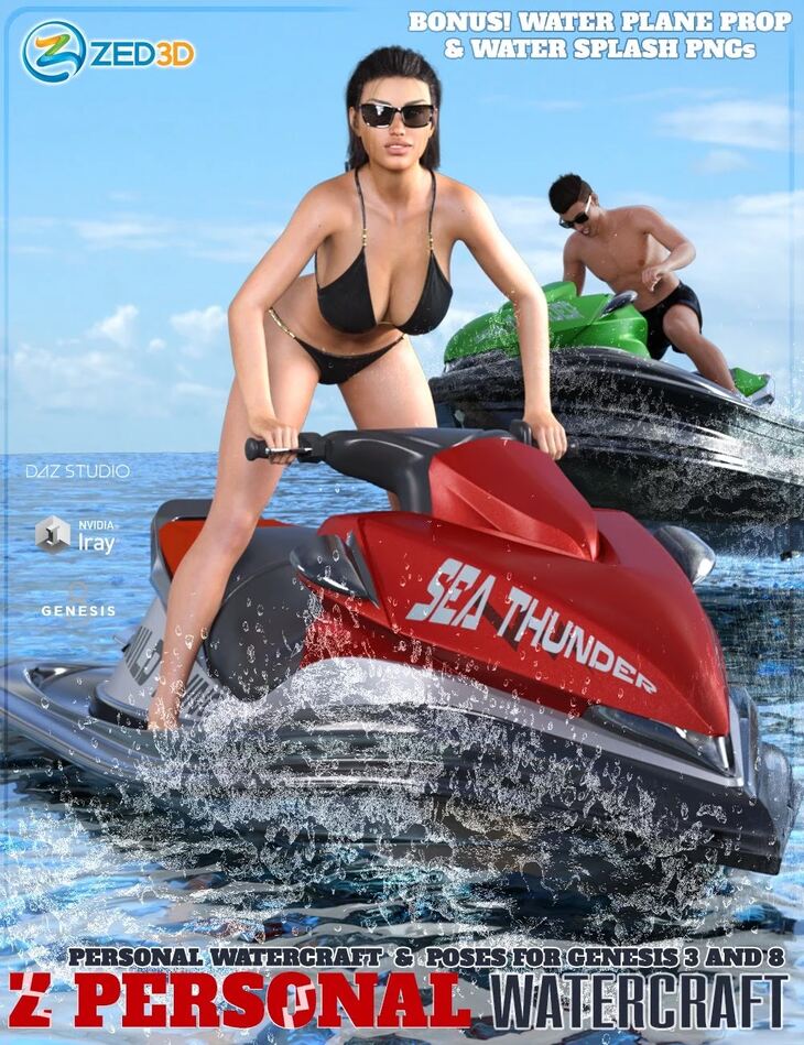 Z Personal Watercraft and Poses for Genesis 3 and 8 Z Personal Watercraft and Poses for Genesis 3 and 8
