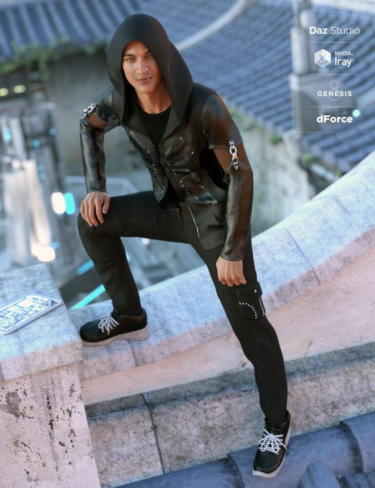 dForce Onyx Goth Outfit for Genesis 8 Male(s) 