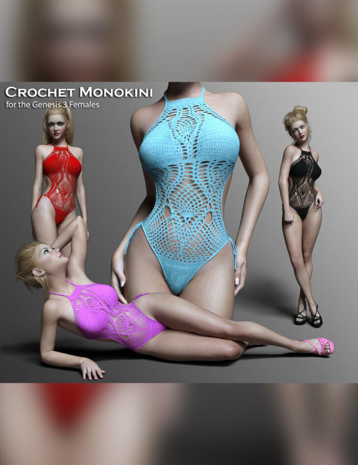Crochet Monokini for Genesis 3 Female