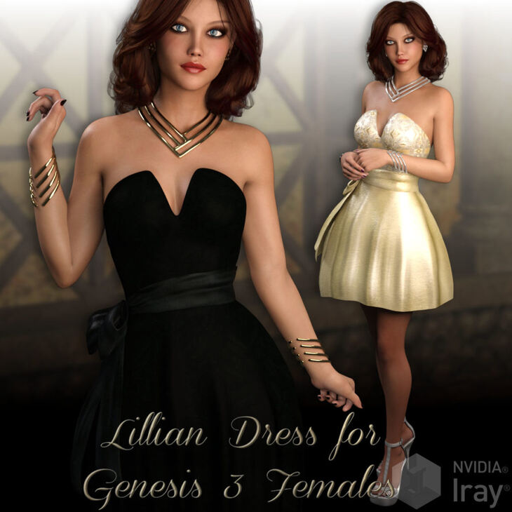 Lillian Dress For Genesis 3 Female Lillian Dress For Genesis 3 Female