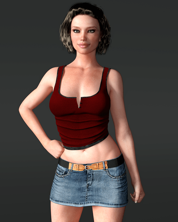 Tanjee Denim Mini and Tank Top for G3F Tanjee Denim Mini and Tank Top for G3F