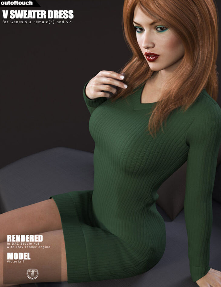 V Sweater Dress for Genesis 3 Female(s) V Sweater Dress for Genesis 3 Female(s)