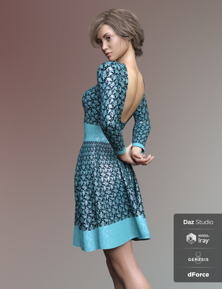 Dforce Bg Dress For Genesis 8 Female S Render State