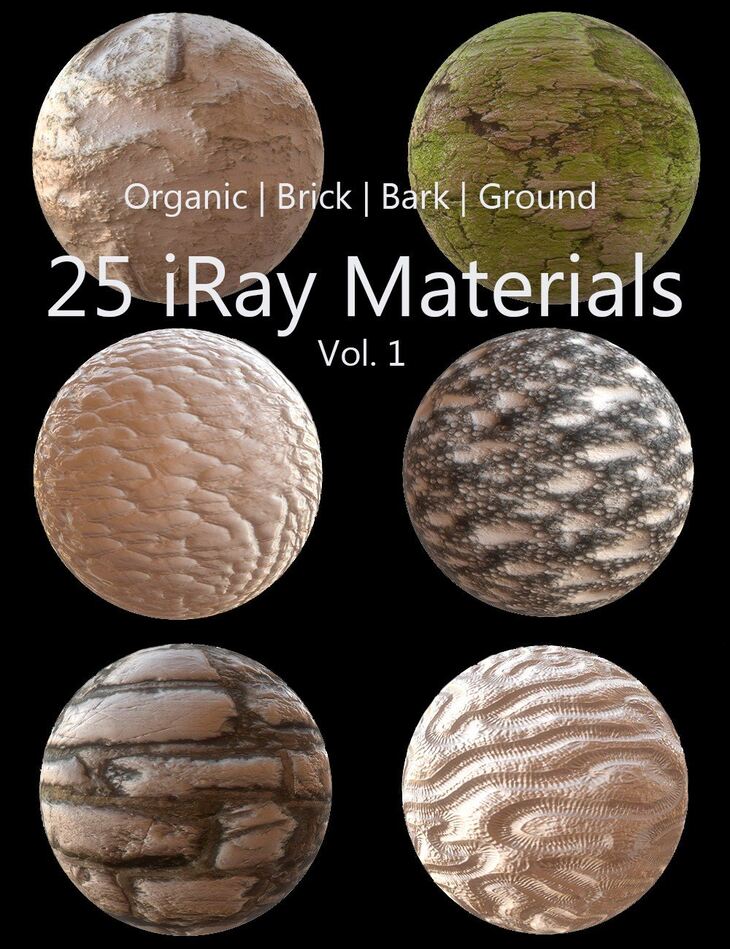 Material collection. Продукция Iray. Different materials.
