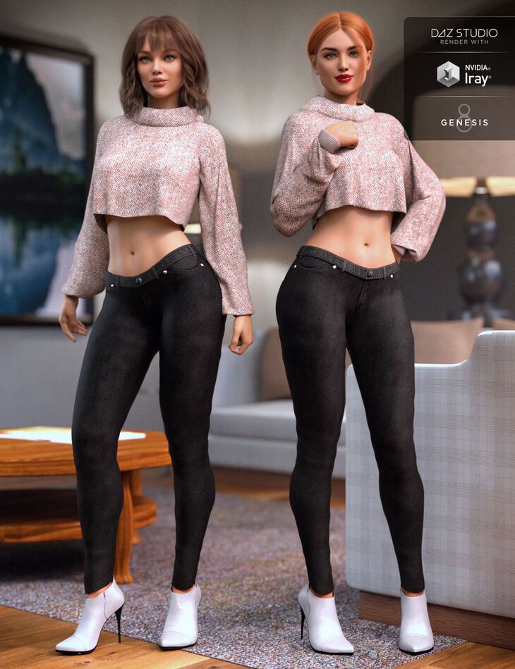 dForce Harem Pants Outfit for Genesis 8 Female(s)