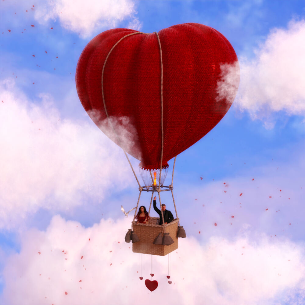 Heart Hot Air Balloon - Render-State