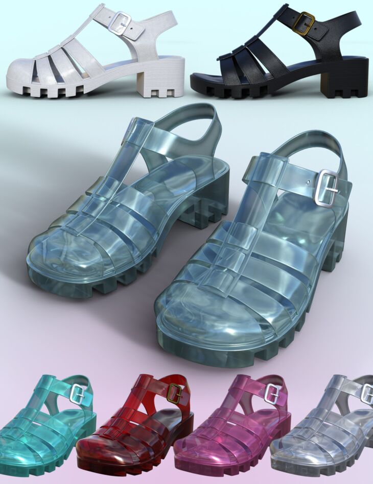 90’s Jelly Sandals for Genesis 8 Females – Render-State
