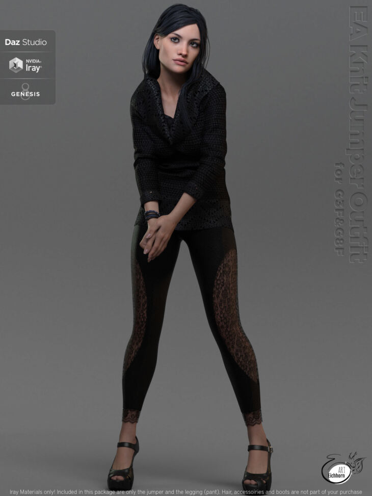 Ea Dforce Knit Jumper Outfit For Genesis 8 Female – Render State