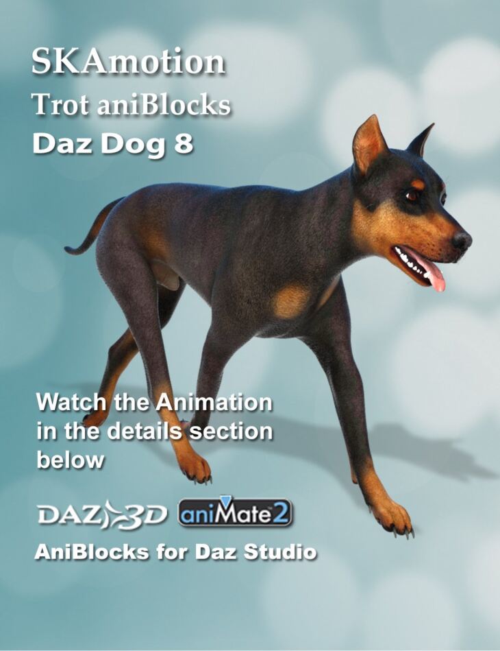 Daz Dog 8 Trot aniBlocks - Render-State