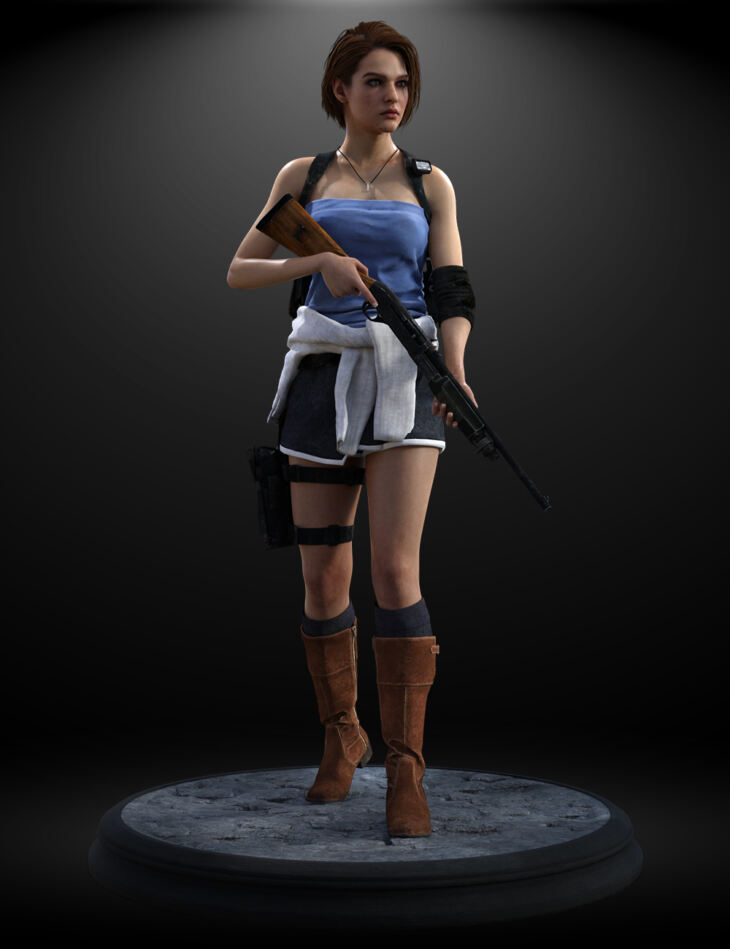 STL file Jill Valentine Residual Evil 3 Remake with 2 bases 👧・3D