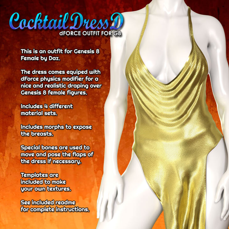 Exnem Dforce Cocktail Dress D For Genesis 8 Female Render State