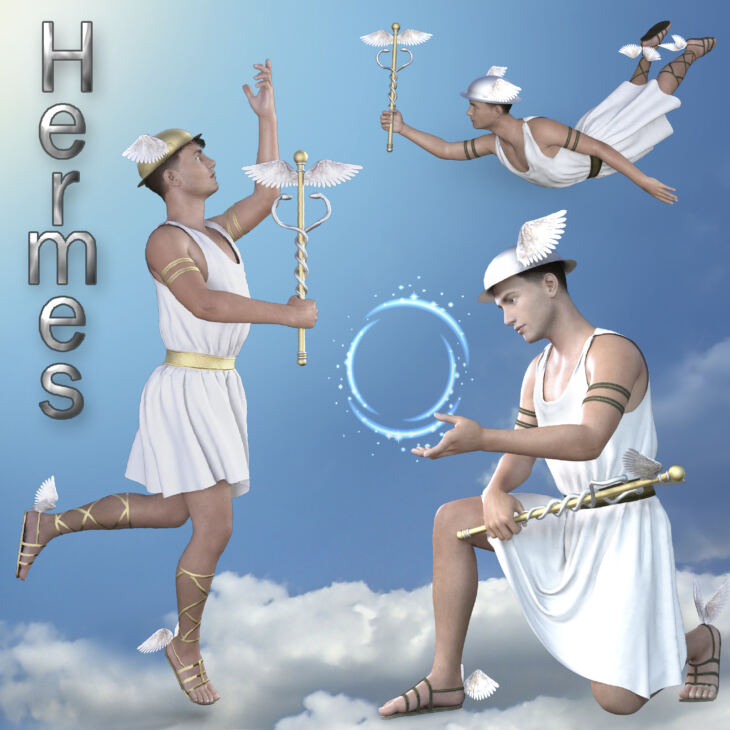 Costume Of Hermes The Greek God Of Rrade And Fortune Render State 0072