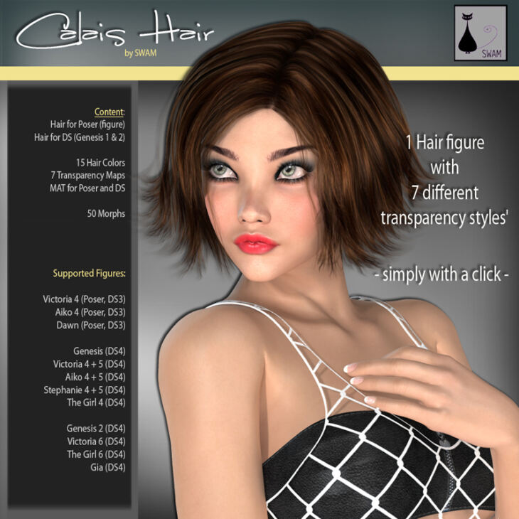 Calais Hair For V4 G1 G2 Render State 9728