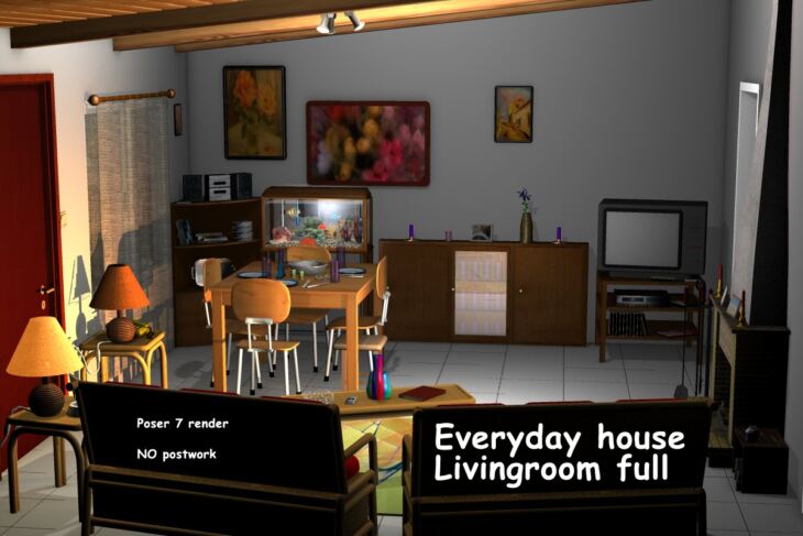 Everyday house - Living room full - Render-State