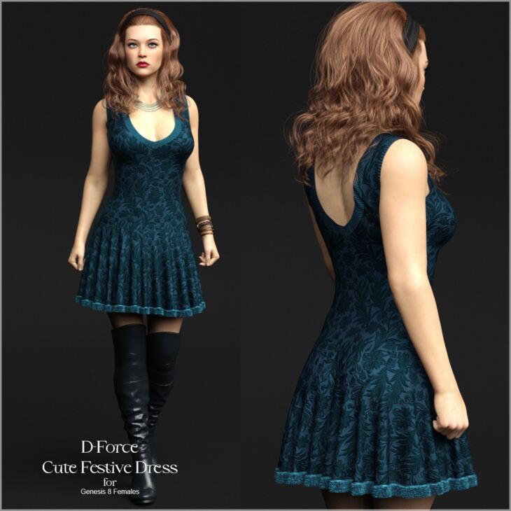 D-Force Cute Festive Dress for G8F and G8.1F - Render-State