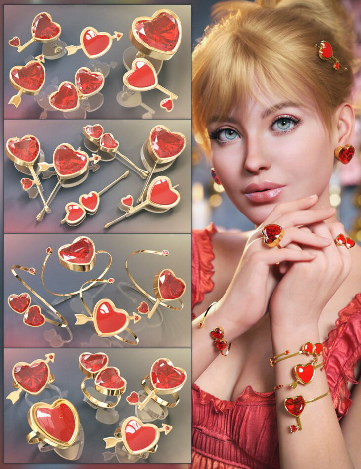 Vrv Emily Jewelry Valentines Addon For Genesis 9 8 1 And 8 Females Render State