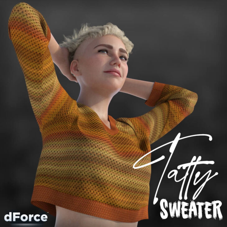 dForce Tatty Sweater for Genesis 8 and 8.1 Females - Render-State