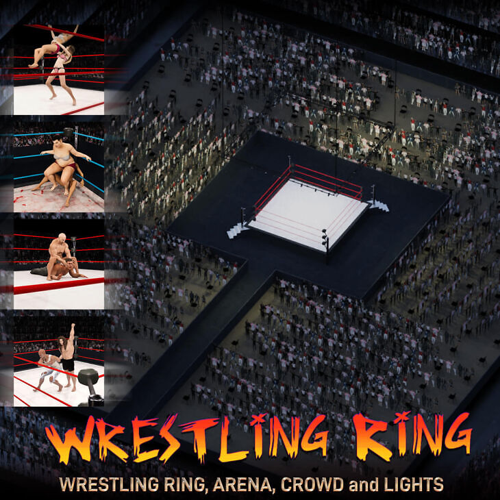 Wrestling Ring With Poses for Genesis 8 - Render-State