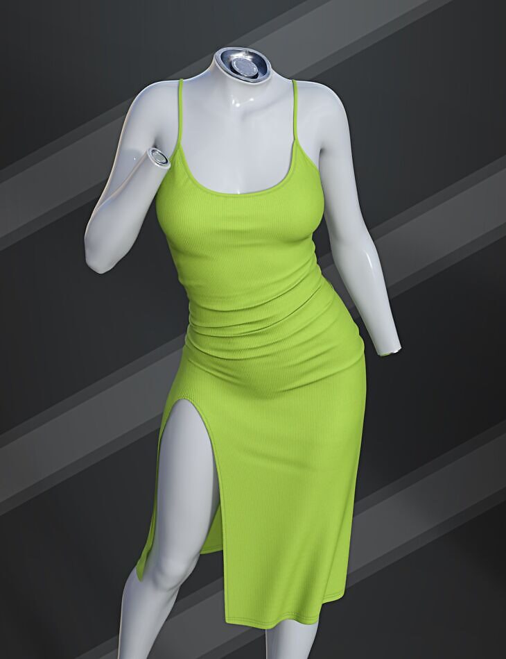 Dforce Su Split Slip Dress For Genesis 9 8 1 And 8 Female Render State