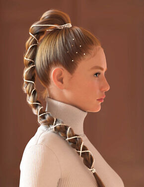 Diamond Spine Braid Hair for Genesis 9